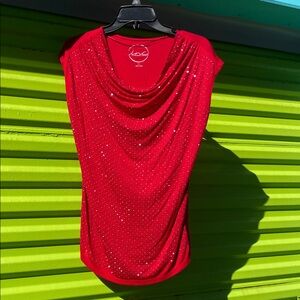 INC Red Studded bling Top